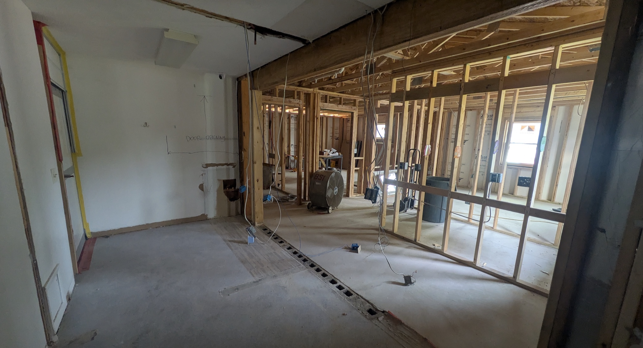 Walls up inside view