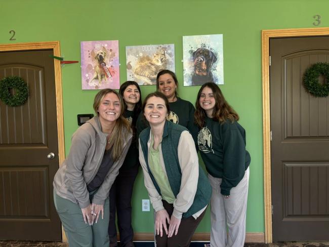 Animal Hospital of Orwell staff Justine Erica Rhyleigh Riley Cara